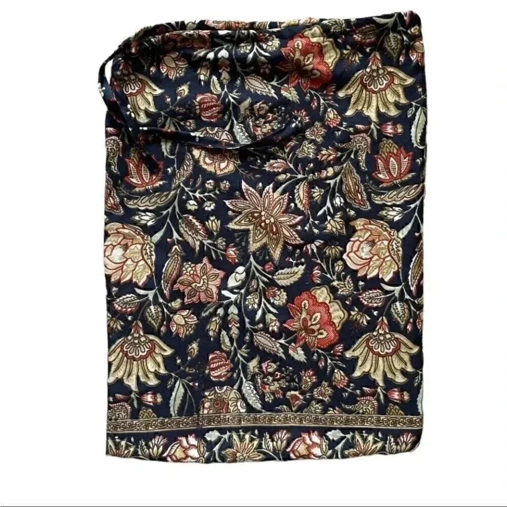 Floral Bohemian Rectangular Fall Lightweight Brown Black Handmade Bag, SZ S - Picture 3 of 6